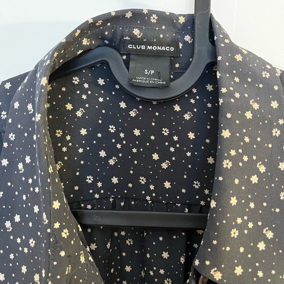 Club Monaco Silk Dark Floral Blouse - Picture 2 of 5